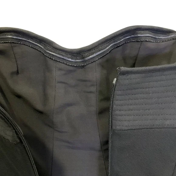 BCBG MaxAzria “April” Black Strapless Corset Silk Chiffon Hi-Low Dress - Picture 10 of 16